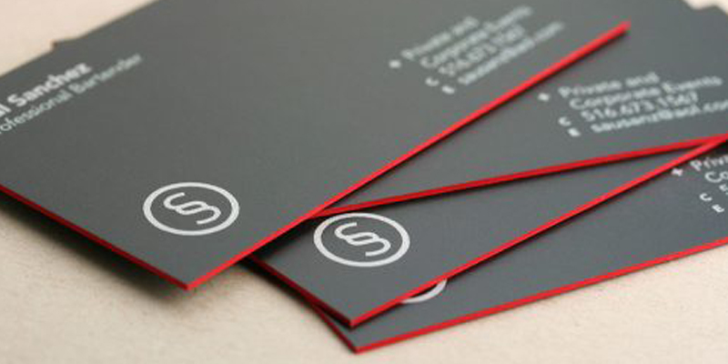 Photograph of folied card as an example of a type of business stationery